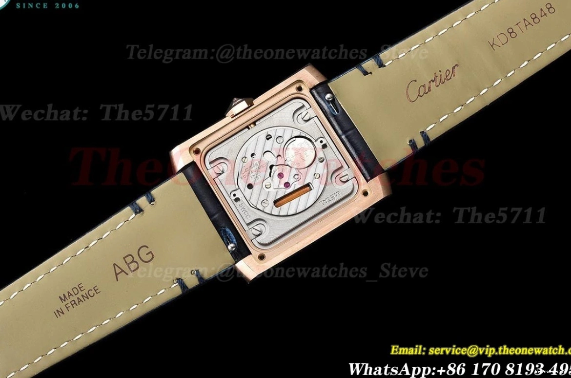 27mm Blue Française RG Dia Quartz Dial LE 8848F Tank Silver 0321